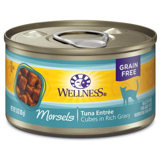 Wellness Complete Health Natural Grain Free Wet Canned Cat Food Cubed Tuna Entree 3oz Can
