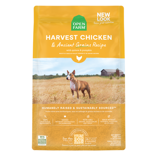 Open Farm Harvest Chicken & Ancient Grains Recipe Kibble For Dogs 11lb Bag