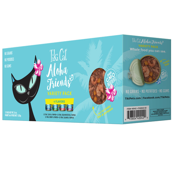 Tiki Cat Aloha Friends Wet Cat Food Variety Pack 3oz Cans (12 Count)