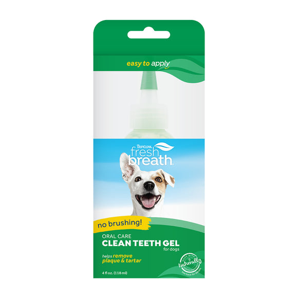 TropiClean Fresh Breath No Brushing Clean Teeth Dental & Oral Care Gel for Dogs, 4oz