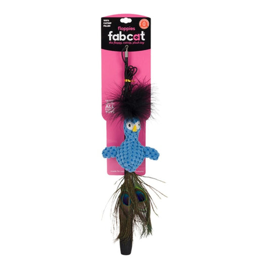 Fabcat Cat Toy Floppy Teaser Peacock