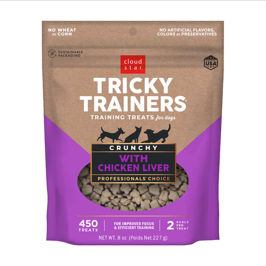 Cloud Star Tricky Trainers Crunchy Dog Treats, Liver, 8 oz. Pouch
