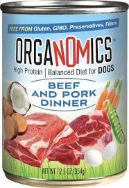 Organomics Beef and Pork Dinner for Dogs 12.5oz