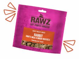 Rawz Freeze Dried Rabbit, Goat's Milk & Green Mussels Crunchy Cat Treats 1oz