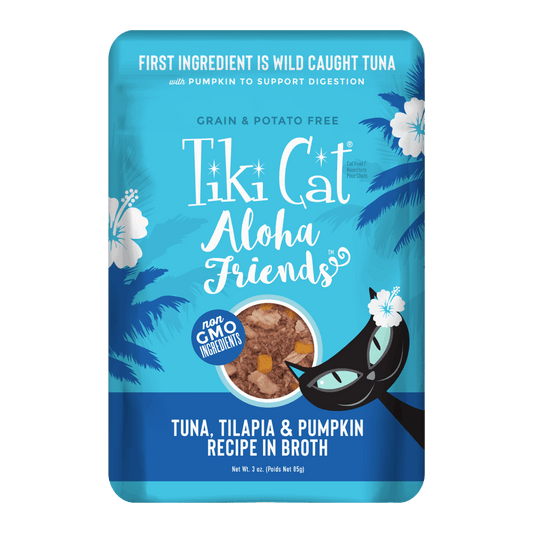 Tiki Cat Aloha Friends Wet Cat Food Tuna Tilapia & Pumpkin 3oz Pouch