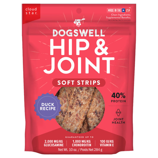 Dogswell Hip & Joint Soft Strips Dog Treats, Duck, 10 oz. Pouch
