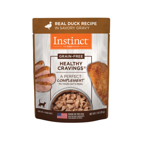 Instinct Healthy Cravings Grain-Free Real Duck Recipe in Savory Gravy Wet Cat Food Topper 3oz Pouch