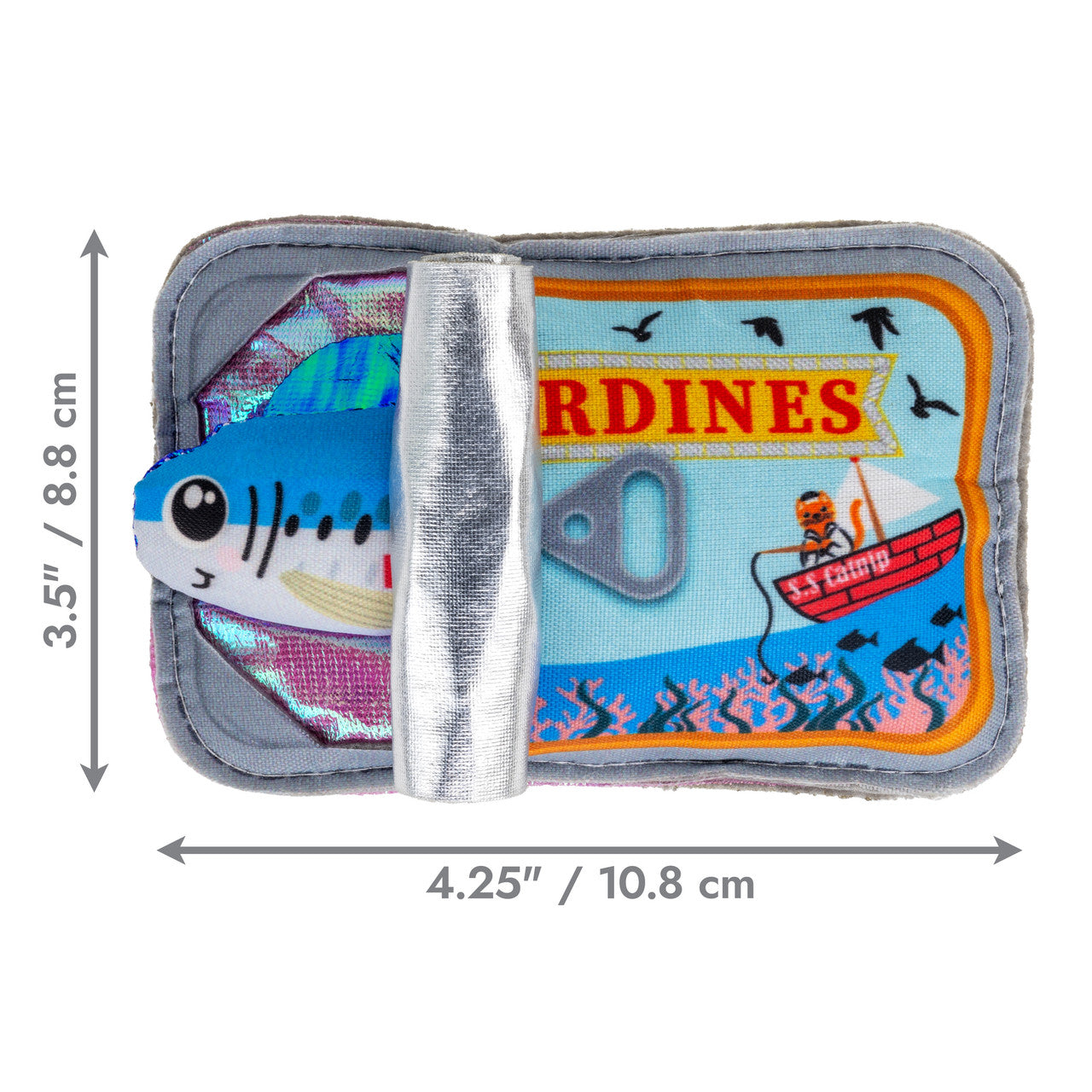 Kong Plush Cat Toy Crackles Sardine