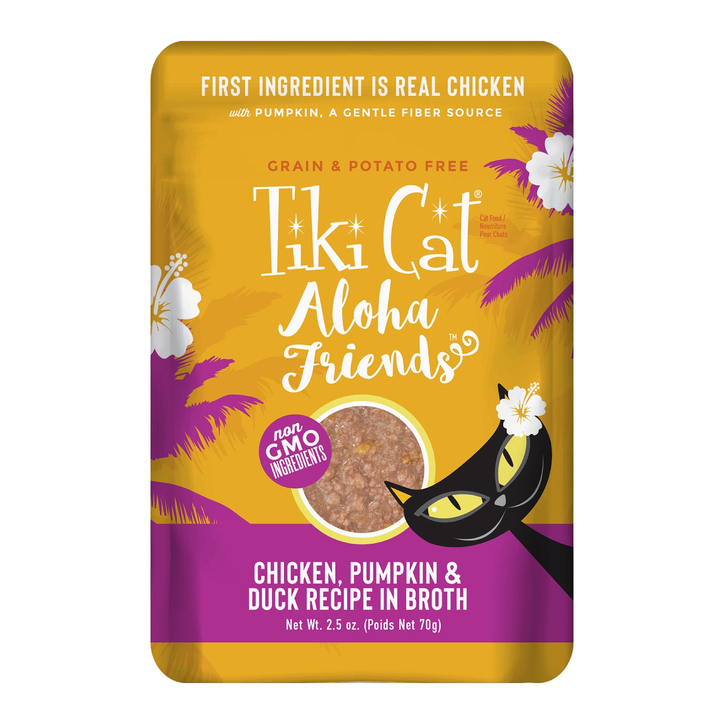 Tiki Cat Aloha Friends Wet Cat Food, Chicken, Pumpkin & Duck, 2.5oz Pouch