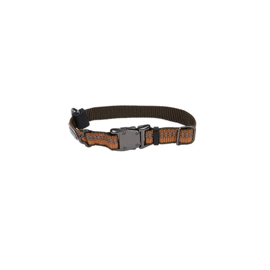 Coastal K9 Explorer Reflective Adjustable Dog Collar, Campfire Orange, Extra Small - 5/8in x 8-12in