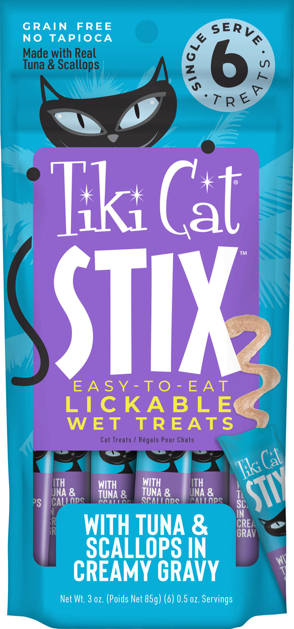 Tiki Cat Stix Wet Cat Treats Tuna & Scallops 3oz Pouch