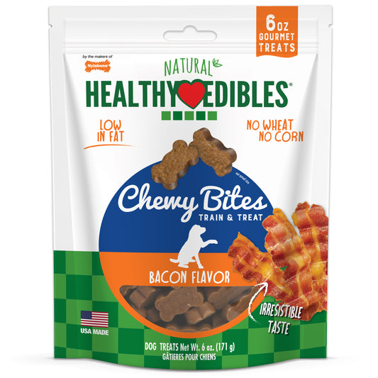 Nylabone Healthy Edibles Chewy Bites Soft Dog Treats Bacon 6oz