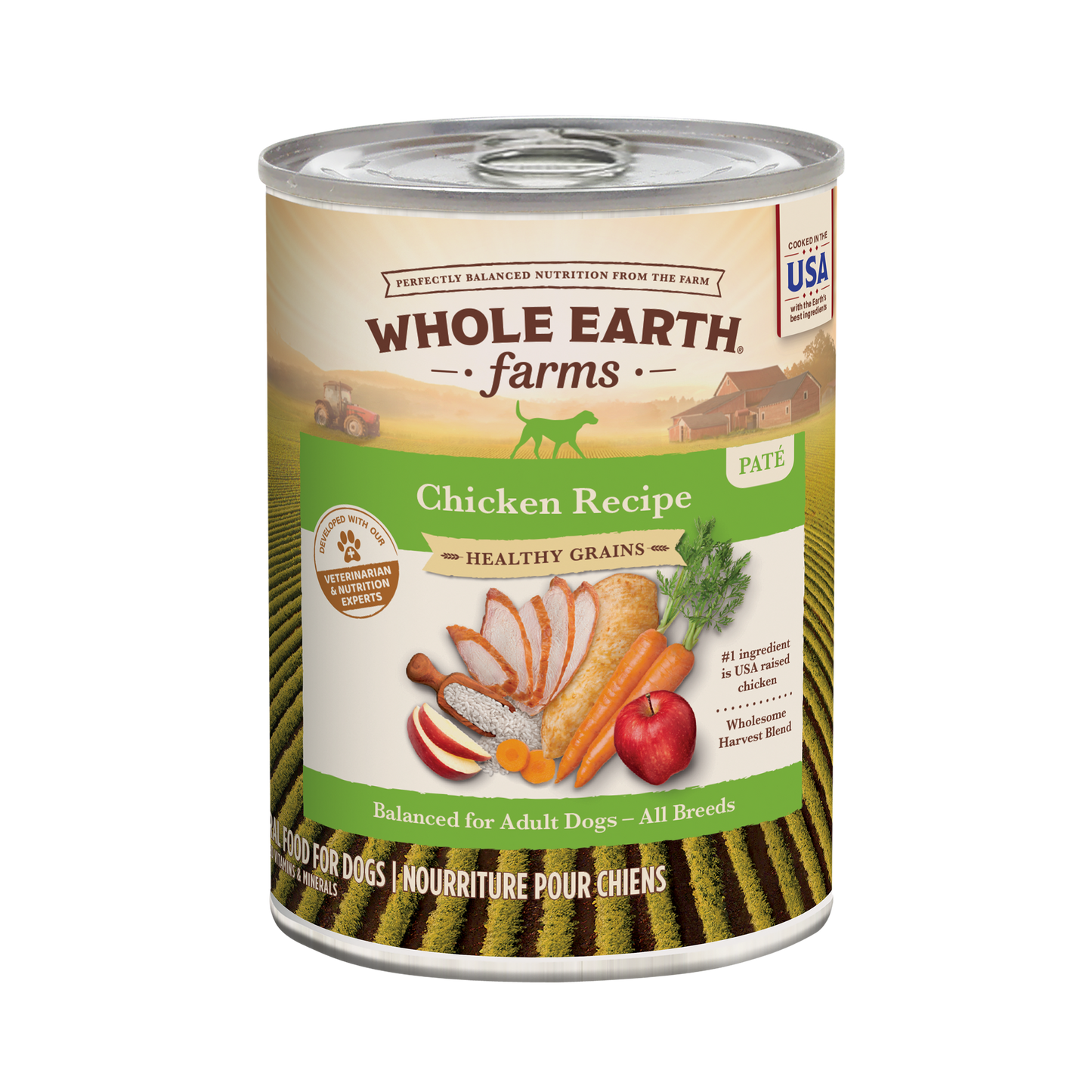 Whole Earth Farms Healthy Grains Chicken Recipe Canned Dog Food 12.7oz