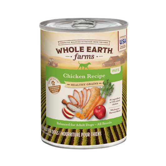 Whole Earth Farms Healthy Grains Chicken Recipe Canned Dog Food 12.7oz