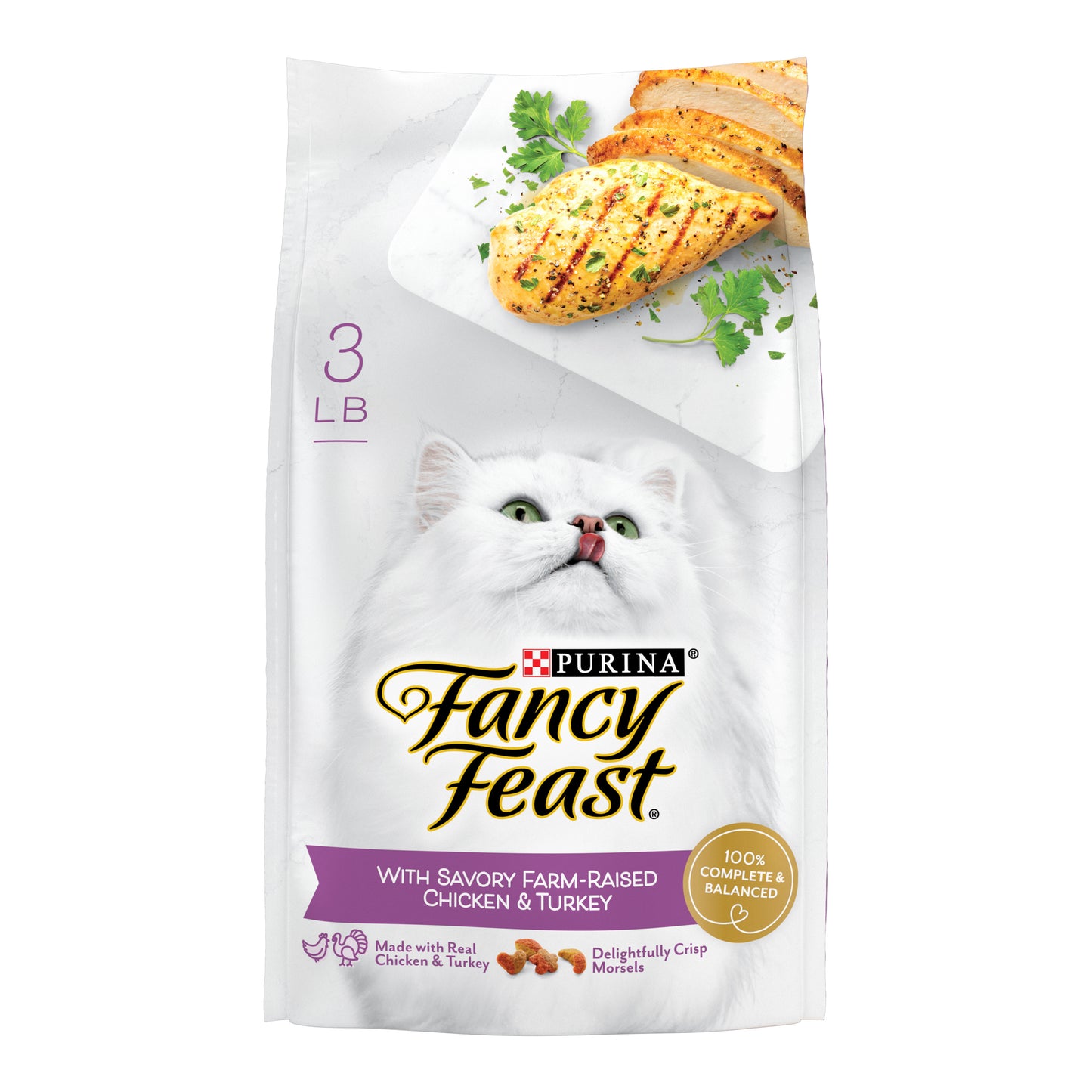 Purina Fancy Feast Dry Cat Food with Savory Chicken and Turkey 3lb