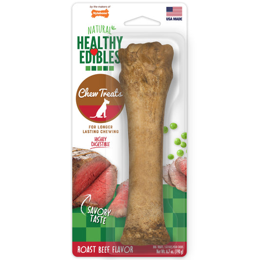 Nylabone Healthy Edibles All-Natural Long Lasting Roast Beef Dog Chew Treats X-Large/Souper