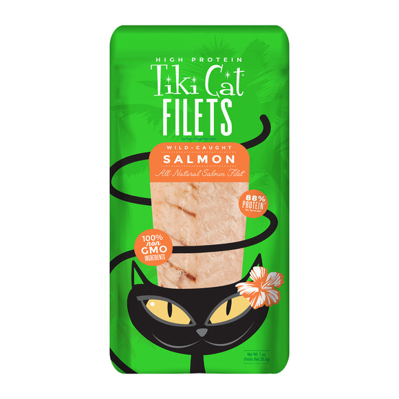 Tiki Cat Filets Wet Cat Food Topper Salmon 1oz Pouch