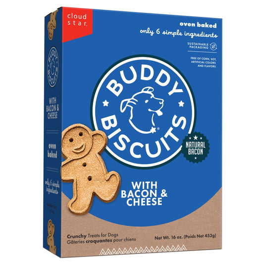 Cloud Star Buddy Biscuits Crunchy Dog Treats, Bacon & Cheese, 16 oz. Box