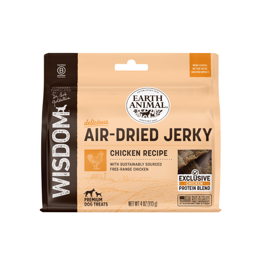 Earth Animal Wisdom Air-Dried Chicken Jerky 4oz
