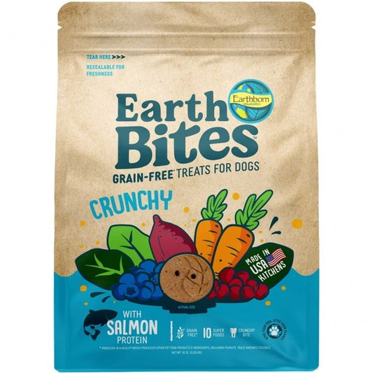 Earthborn EarthBites Crunchy Grain-Free Dog Treats Salmon 10 oz