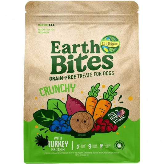Earthborn EarthBites Crunchy Grain-Free Dog Treats Turkey 10 oz