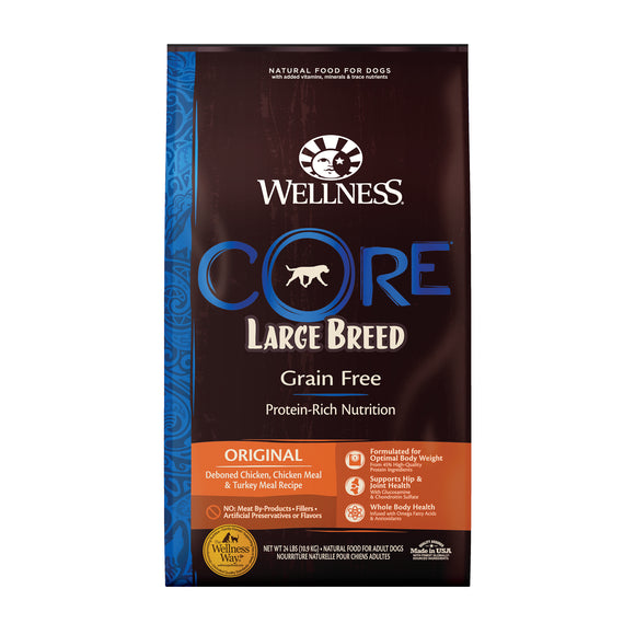 Wellness CORE Natural Grain Free Dry Dog Food Large Breed 24lb Bag