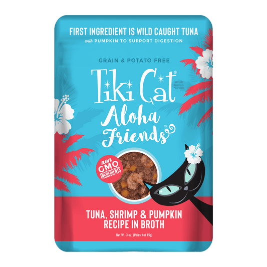 Tiki Cat Aloha Friends Wet Cat Food Tuna Shrimp & Pumpkin 3oz Pouch
