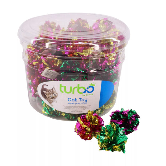 Coastal Turbo Krinkle Ball Cat Toy Assorted Single