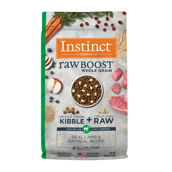 Instinct Raw Boost Whole Grain Real Lamb & Oatmeal Recipe Dry Dog Food 20lb Bag