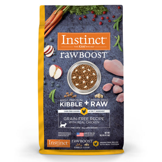 Instinct Raw Boost Grain-Free Recipe with Real Chicken Dry Cat Food 10lb Bag