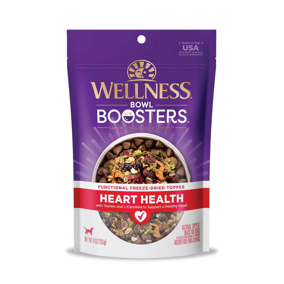 Wellness Bowl Boosters Functional Freeze-Dried Dog Food Topper Heart Health 4oz Bag