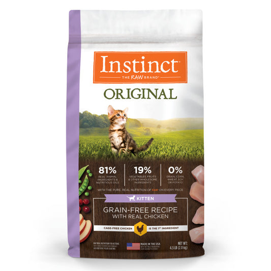 Instinct Original Kitten Grain-Free Recipe with Real Chicken Dry Cat Food 4.5lb Bag