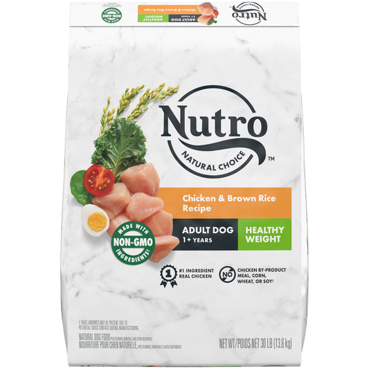 Nutro Natural Choice Healthy Weight Adult Dry Dog Food, Chicken & Brown Rice Recipe Dog Food, 30lb