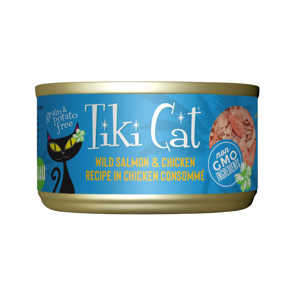 Tiki Cat Luau Wet Cat Food Wild Salmon & Chicken 2.8oz Can