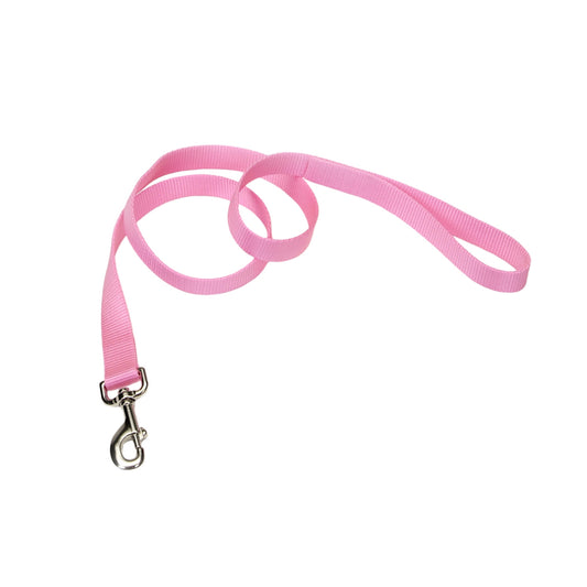 Coastal Single-Ply Dog Leash, Pink Bright, Large - 1in x 4ft