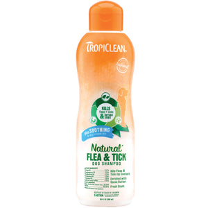 TropiClean Natural* Flea & Tick Soothing Shampoo for Dogs, 20oz