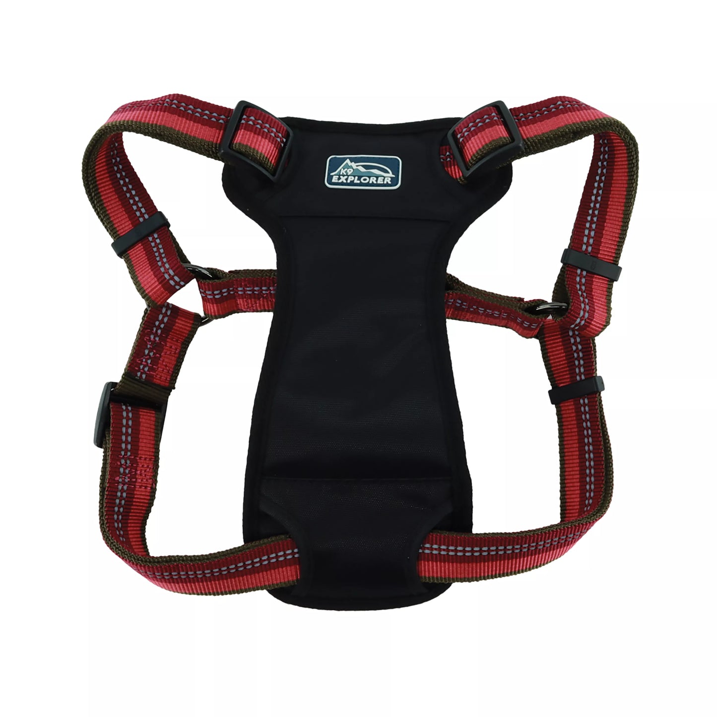 Coastal K9 Explorer Reflective Adjustable 1in Wide 20-30in Padded Dog Harness Berry