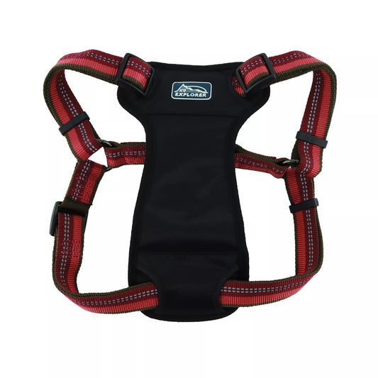 Coastal K9 Explorer Reflective Adjustable 1in Wide 20-30in Padded Dog Harness Berry