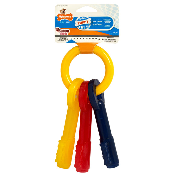 Nylabone Just for Puppies Teething Chew Toy Keys Bacon Keys X-Small/Petite
