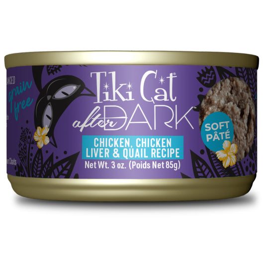 Tiki Cat After Dark Pate Wet Cat Food Chicken & Quail 3oz Can