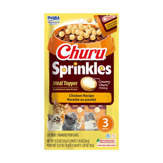INABA Churu Sprinkles for Cats, 0.35oz 3pk Chicken Recipe