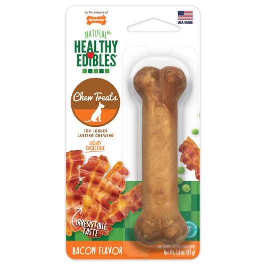 Nylabone Healthy Edibles All-Natural Long Lasting Bacon Chew Treats Small/Regular