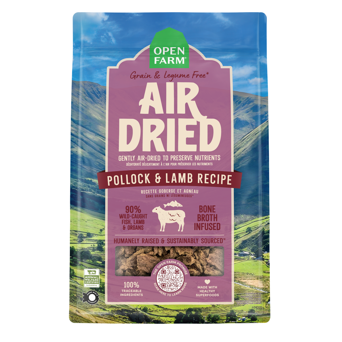 Open Farm Air Dried Pollock & Lamb Recipe For Dogs 16oz Bag