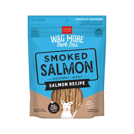 Cloud Star Wag More Bark Less Jerky Dog Treats, Smoked Salmon, 10 oz. Pouch