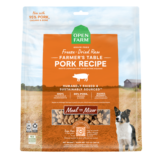 Open Farm Farmer'S Table Pork Freeze Dried Raw Morsels For Dogs 13.5oz Bag