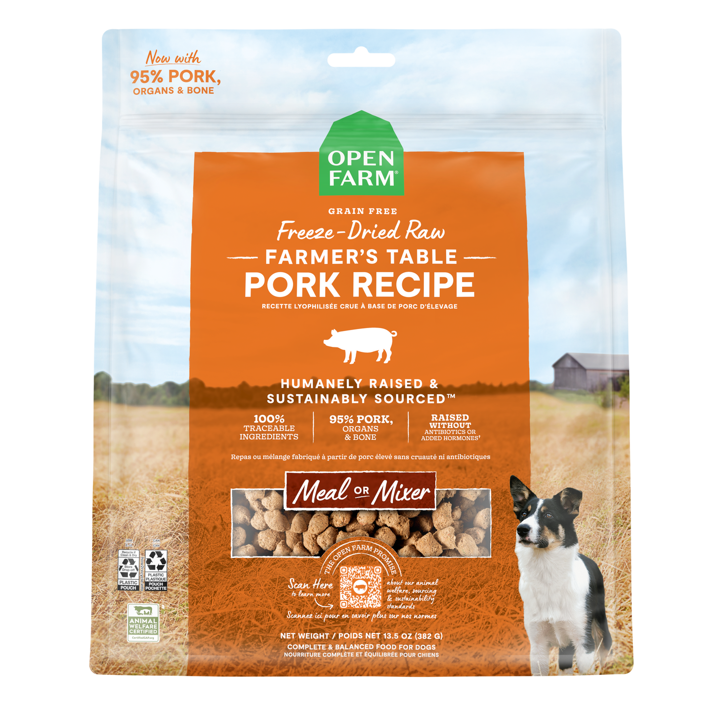 Open Farm Farmer'S Table Pork Freeze Dried Raw Morsels For Dogs 22oz Bag