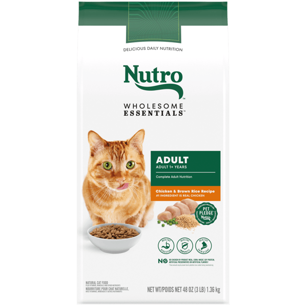 Nutro Wholesome Essentials Dry Cat Food Adult Formula with Chicken & Brown Rice Recipe 3lb bag