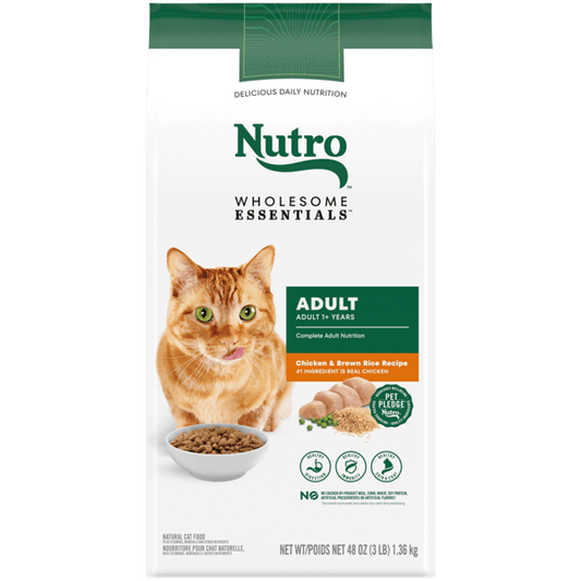 Nutro Wholesome Essentials Dry Cat Food Adult Formula with Chicken & Brown Rice Recipe 3lb bag