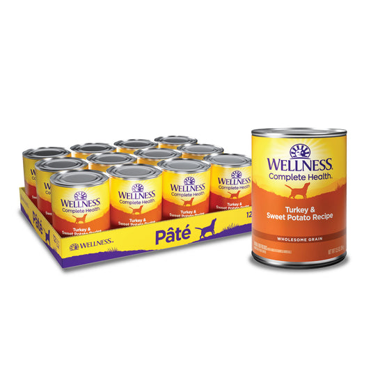 Wellness Complete Health Natural Wet Canned Dog Food Turkey & Sweet Potato 12.5oz Can