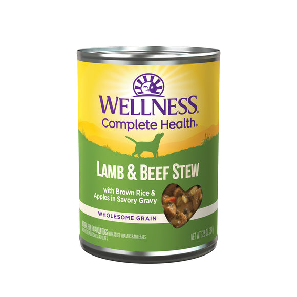 Wellness Thick & Chunky Natural Canned Dog Food Lamb & Beef Stew 12.5oz Can